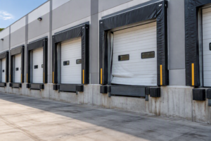 broken commercial garage door loading dock